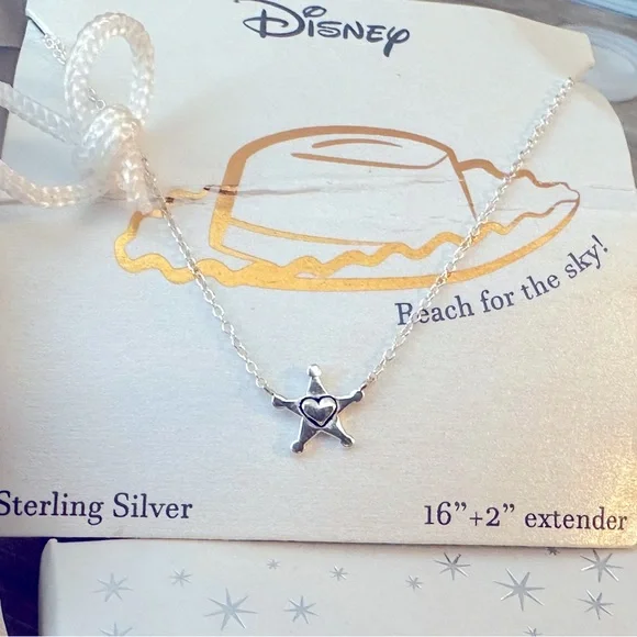 Disney Toy Story Sterling Silver Sheriff Badge Necklace - Picture 2 of 4